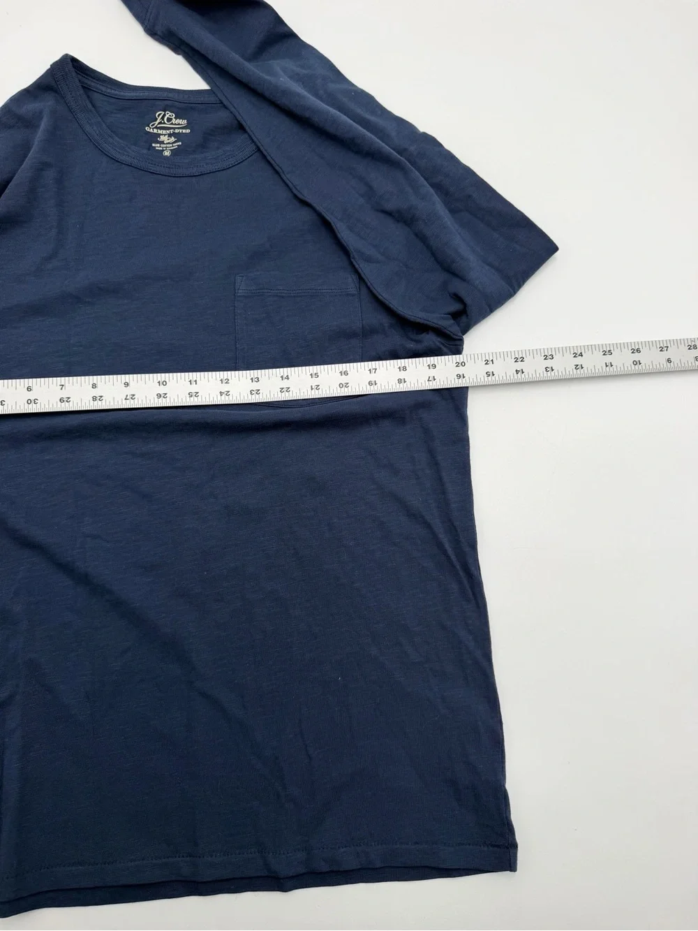 J. Crew Garment-Dyed Slub Cotton Long-Sleeve T-Shirt Men's Medium Navy Blue NEW